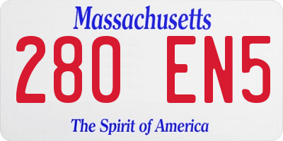MA license plate 280EN5