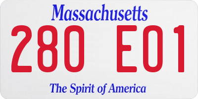 MA license plate 280EO1