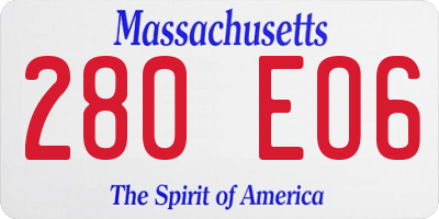 MA license plate 280EO6