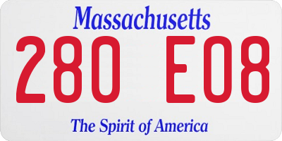 MA license plate 280EO8