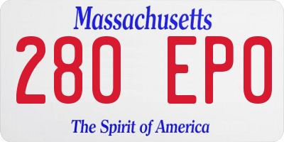 MA license plate 280EP0
