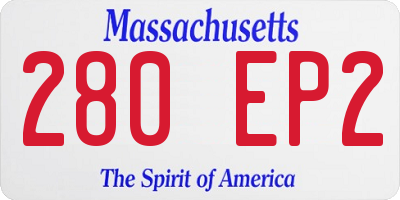 MA license plate 280EP2