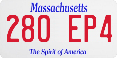 MA license plate 280EP4