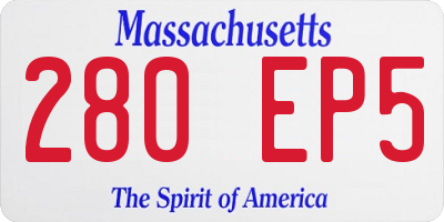 MA license plate 280EP5