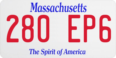 MA license plate 280EP6