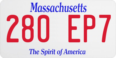 MA license plate 280EP7