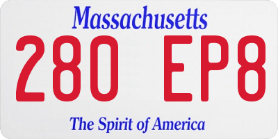 MA license plate 280EP8