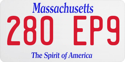 MA license plate 280EP9