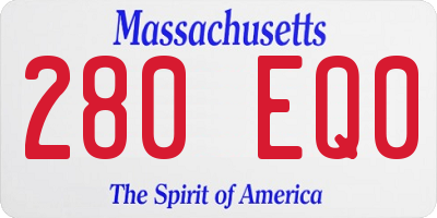 MA license plate 280EQ0