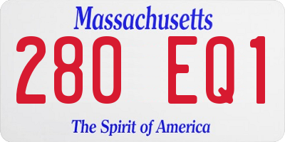 MA license plate 280EQ1