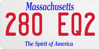 MA license plate 280EQ2