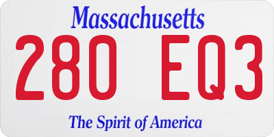 MA license plate 280EQ3