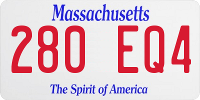 MA license plate 280EQ4