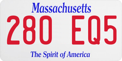 MA license plate 280EQ5