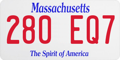 MA license plate 280EQ7