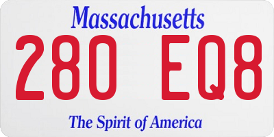 MA license plate 280EQ8