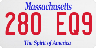 MA license plate 280EQ9