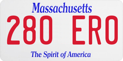 MA license plate 280ER0