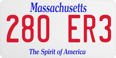 MA license plate 280ER3