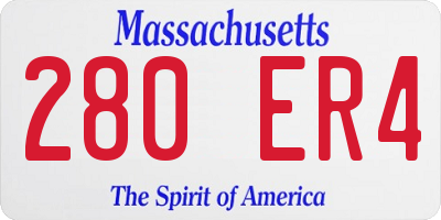 MA license plate 280ER4