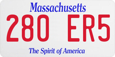 MA license plate 280ER5