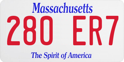 MA license plate 280ER7