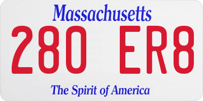 MA license plate 280ER8