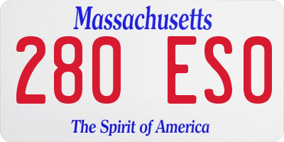 MA license plate 280ES0