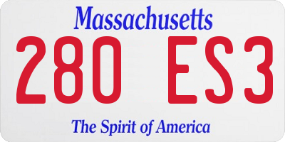 MA license plate 280ES3