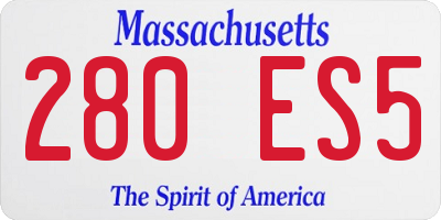 MA license plate 280ES5