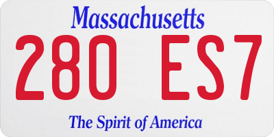 MA license plate 280ES7