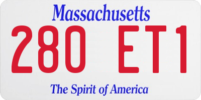 MA license plate 280ET1