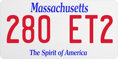 MA license plate 280ET2