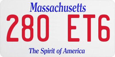 MA license plate 280ET6