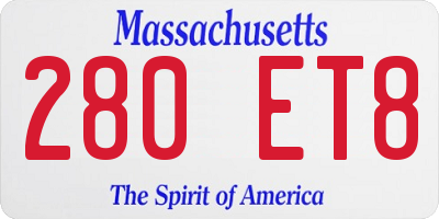 MA license plate 280ET8