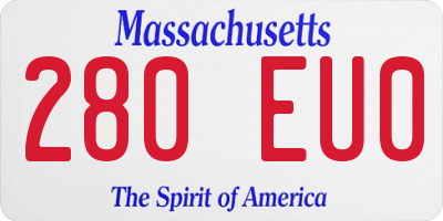 MA license plate 280EU0