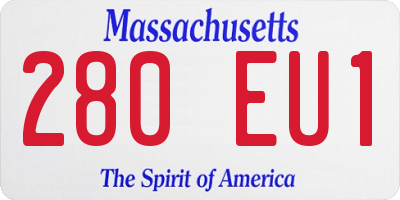 MA license plate 280EU1