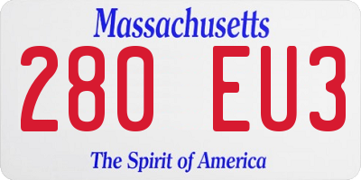 MA license plate 280EU3