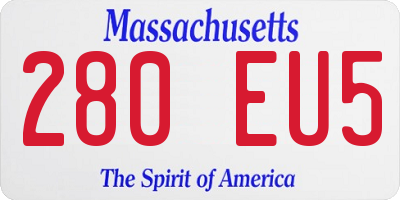 MA license plate 280EU5