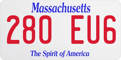 MA license plate 280EU6