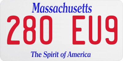 MA license plate 280EU9