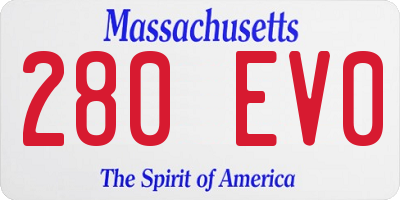 MA license plate 280EV0