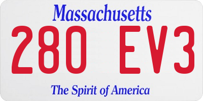 MA license plate 280EV3