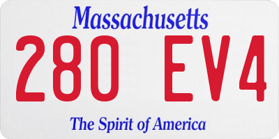 MA license plate 280EV4