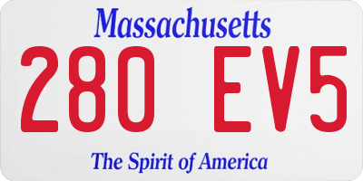 MA license plate 280EV5