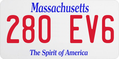 MA license plate 280EV6