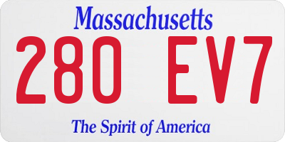 MA license plate 280EV7