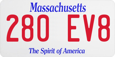 MA license plate 280EV8