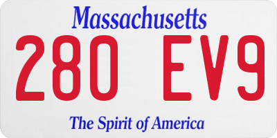 MA license plate 280EV9
