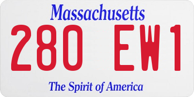 MA license plate 280EW1